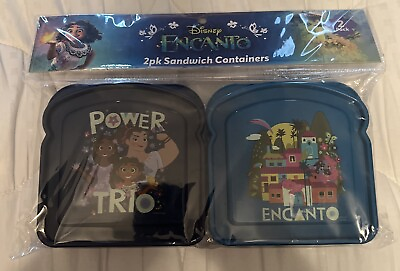 #ad Disney Encanto 2pk Blue Plastic Sandwich Containers $9.99
