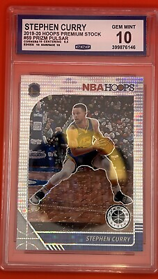 #ad Stephen Curry 2019 Panini Hoops Premium Stock Pulsar Basketball Card #59 mint 10 $99.00