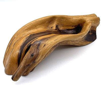 #ad Rustic Driftwood wooden Bowl Natural Aged ART Bowl HM Primitive Log OOAK $78.00