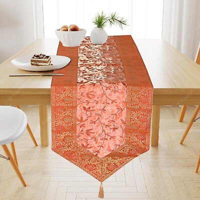 #ad Brocade Silk Kitchen Decor Dining Table Runner Christmas Party Decor 14X72 Inch $21.02