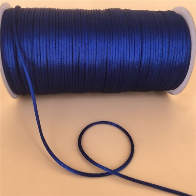 #ad Royal Blue Rattail Cord 2mm Satin String Beading Rope Jewelry Making Cords 20M $12.25