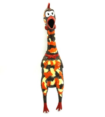 #ad Dog Shrilling Rubber Chicken Chew Toy Squeeze Screaming Rooster Camouflage Brown $24.83