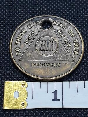 #ad Alcoholics Anonymous AA XXVIII 28 Years Recovery Medal Token Chip Coin Pendant $16.00