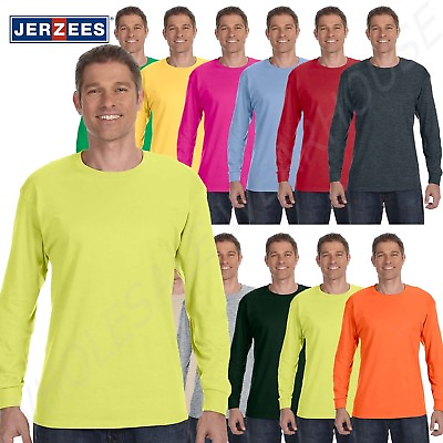 #ad NEW Jerzees Heavy 5.6 oz Dri Power 50 50 Mens Long Sleeve S 3XL T Shirt M 29L $4.85
