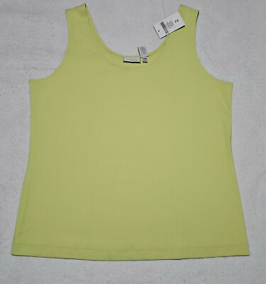 #ad Chicos Womens L Size 2 Lime Green Tank Top Nylon Stretch Sleeveless Lightweight $24.00