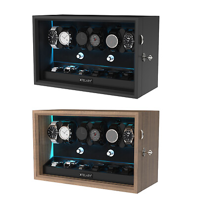 #ad Automatic 4 6 8 12 Watch Winder With 6 4 Storage Box With Quiet Mabuchi Motors $165.99