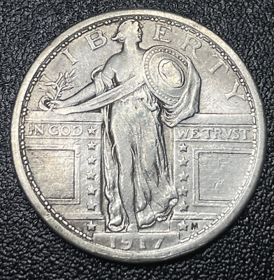 #ad 1917 TYPE 1 Standing Liberty Silver Quarter CHOICE AU About Uncirculated $195.00