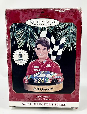 #ad 1997 Hallmark Keepsake Jeff Gordon Nascar Stock Car Champion Ornament NIB $9.99