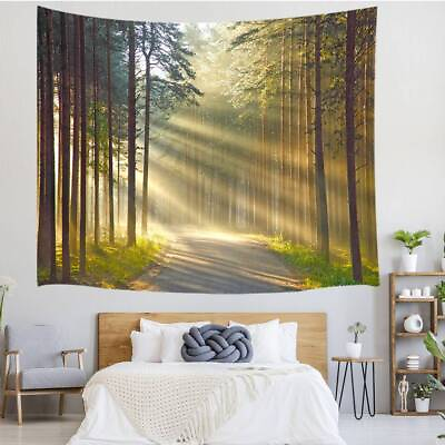 #ad Extra Large Tapestry Wall Hanging Nature Sunshine Forest Art Room Decor Dorm $26.10