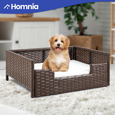 #ad Dog Bed Wicker Rattan All Sized Pet Sofa Couch UV Resistant Anti Fading Cushion $58.70