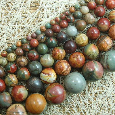 #ad Natural Picasso Jasper Gemstone Round Beads 15quot; 4mm 6mm 8mm 10mm 12mm 14mm 16mm $3.15