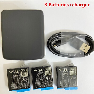 #ad New GoPro AJBAT 001 Battery For HERO8 HERO7 HERO6 Black 3 PACKamp;charger OEM $49.99