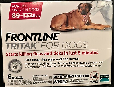 #ad Frontline Plus Tritak Best Flea Tick mange Remedy Dogs 89 132 lbs 6 doses $46.95