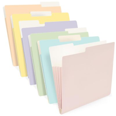 #ad Folders with Labels，Letter Size，1 3 Cut Tab，Accordion Colored Durable Paper F... $23.61