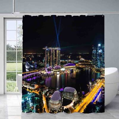 #ad Bustling Place Waterproof Bath Polyester Shower Curtain Liner Water Resistant AU $36.55
