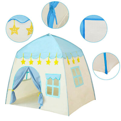 #ad Blue Play Tents Princess Castle Portable Fairy Playhouse w Carry Bag for kids $22.59