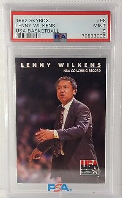#ad Lenny Wilkens Dream Team Coach 1992 Skybox USA Basketball #98 PSA 9 POP 2 $49.00