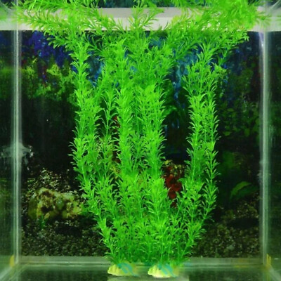 #ad 5Pcs Artificial Aquarium Plants Fake Plastic Water Grass Fish Tank Plant Decor $7.99