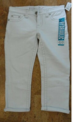 #ad Hydraulic White Bailey Capri Crop Jeans Size 9 10 Women#x27;s Jrs NWT $18.99