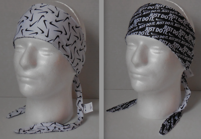#ad Nike Dri Fit Printed Reversible Bandana Head Tie White Black White $17.05