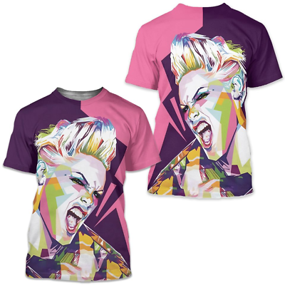 #ad Pink Singer Summer Carnival AOP 3D TShirt Pink Tour 2024 T Shirt S 5XL $21.99
