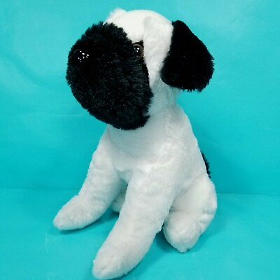 Puppy Dog Off White Black Pug Puppy Dog Plush Stuffed Animal Realistic 12quot; $16.99
