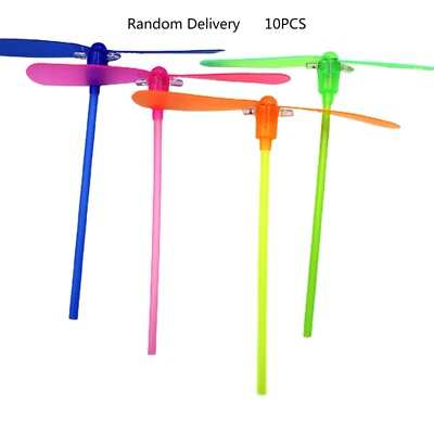 #ad 10Pcs Bamboo Flying Toy Luminous Flying Propeller Kid’s Outdoor for Play S $8.52
