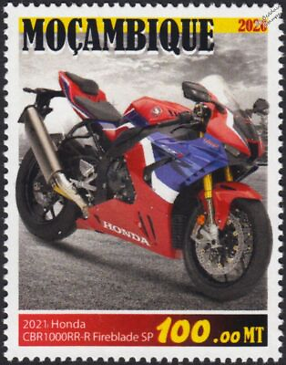 #ad 2021 HONDA CBR1000RR R FIREBLADE SP Motorcycle Motorbike Stamp 2020 Mozambique GBP 1.99
