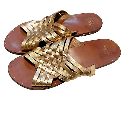 #ad BEEK by Two Birds Women’s Swallow Leather Sandals Rose Gold Tan Size 11 $280 $89.99