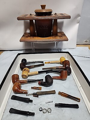 #ad Dun Rite Humidor Jar Wood Stand Deluxe 10 Tobacco Pipe Kings Cross Seville Briar $168.90
