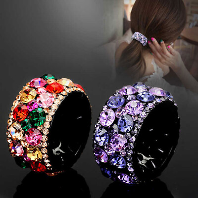 #ad Women Rhinestone Hair Claw Clip Ponytail Hairpin Holder Crystal Accessories Gift C $3.01