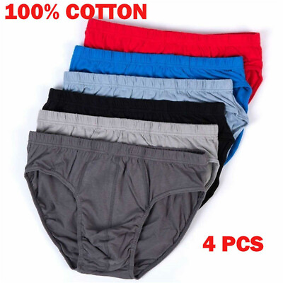 #ad 4 Pack Men#x27;s Underwear Cotton Soft Comfy Classics Multipack Mid Rise Briefs $16.22
