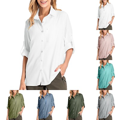 #ad Womens Shirts UPF 50 Sun Long Sleeve Outdoor Cool Quick Dry Fishing Hiking $12.59