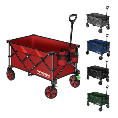 #ad VIVOSUN Heavy Duty Outdoor Folding Wagon Cart Beach Picnic Camping Shopping $69.99