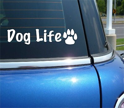 #ad DOG LIFE DECAL STICKER PET RESCUE LOVE FAMILY MEMBER BEST FRIEND CAR TRUCK FUNNY $3.23