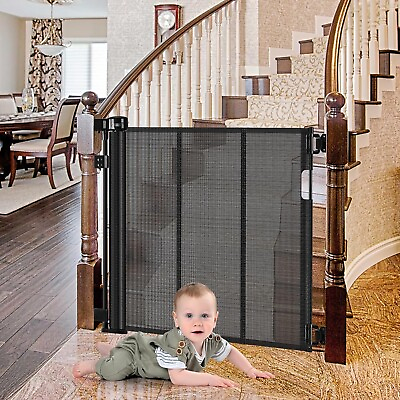 #ad Enhanced 55 Inch Retractable Dog Gate for Stairs Retractable Baby Gates for... $66.00