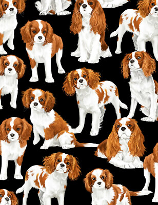 Cavalier King Charles Spaniels Dog Dogs C7366 Timeless Durable Cotton Fabric $9.49