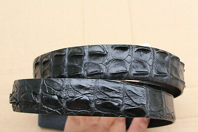#ad Black Genuine Alligator Men#x27;s Crocodile Belt Skin Leather with Pin Buckle $50.34