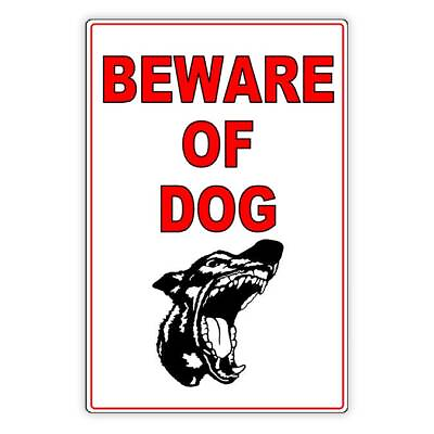 #ad Beware Of Dog Sign Decal Security Beware Attack Warning Caution Sign Sbd001 $40.37