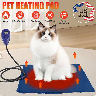 #ad Pet Heating Pad Electric Blanket Waterproof Mat Warmer Washable Portable Dog Cat $25.99