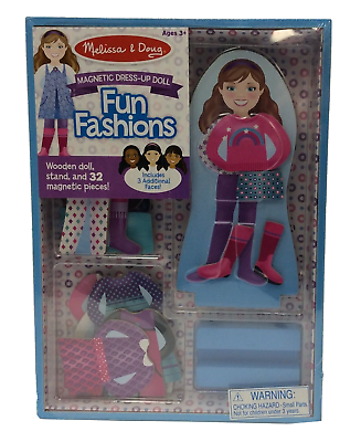#ad Melissa amp; Doug Magnetic Dress Up Doll Wooden Doll Stand and 32 Magnetic Pcs $16.45