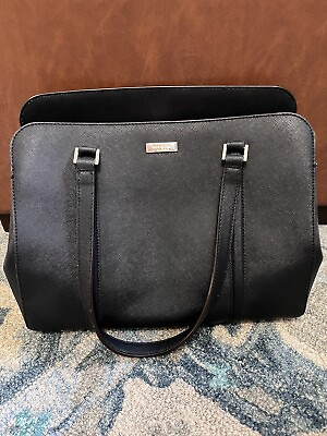 #ad #ad Kate Spade Large Shoulder Bag Tote Black Leather Great Preowned Condition $55.00