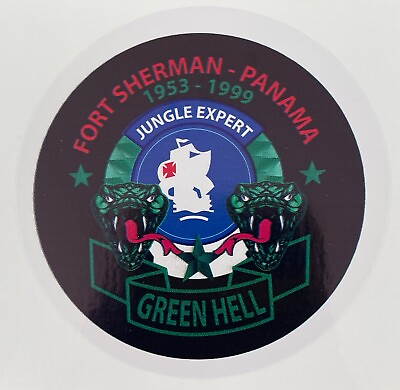 #ad US Army Fort Sherman Panama 1953 1990 Green Hell Jungle Expert Sticker D1029 $3.90