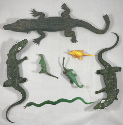 #ad Vintage Rubber Alligators Jiggler Hong Kong Toys Crocodiles Reptiles $14.00