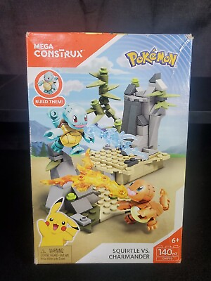 #ad New 2017 Mega Construx Pokemon Squirtle Vs Charmander 140pc Building Set NICE $22.99