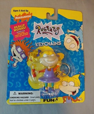 #ad Rugrats Angelica Keychain on Card Nickelodeon NEW old stock 1997 $19.95