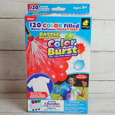 #ad Battle Balloons 120 Color Burst Filled Water Balloons Freaky Fast NEW $10.20