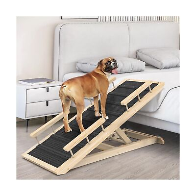 #ad Dog Ramp for Couch Bed or Car Wooden 44quot; Long Pet Stairs for Small amp; Large ... $115.07