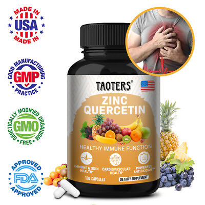#ad Quercetin 1000 mg with Bromelain amp; Zinc Natural Immune Support Supplement $10.72