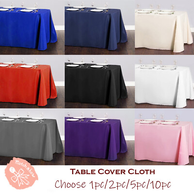 #ad 90quot; x 132quot; Rectangle 8ft Tablecloth Table Cover Party Wedding Linen $91.89